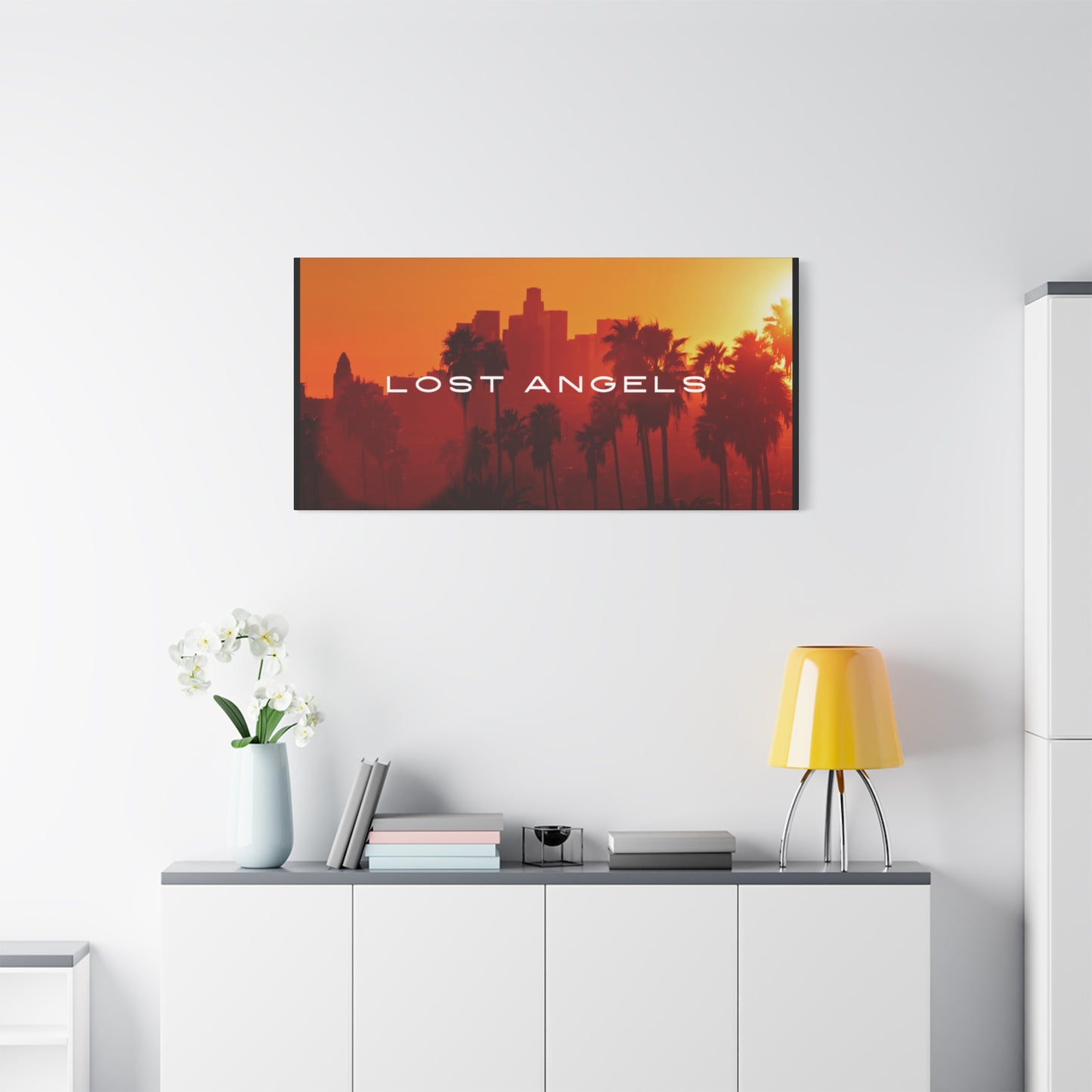 Lost Angels Wall Art Canvas | Sunset Cityscape Print, Home Decor, Gift for Art Lovers, Modern Living Room, California Vibe