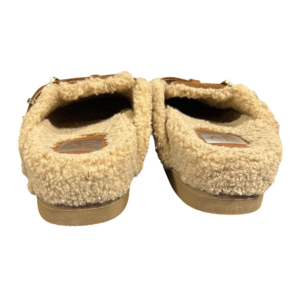 DV by Dolce Vita Womens Size 7 Cognac Brown Sherpa Lined Slide On Clog Shoes