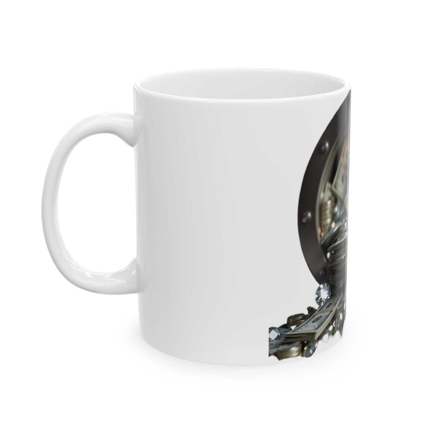 Money SAFE Ceramic Mug Coffee Cup Gift for Caffeine Lovers, Unique Home Decor, Perfect for Birthdays, Holidays