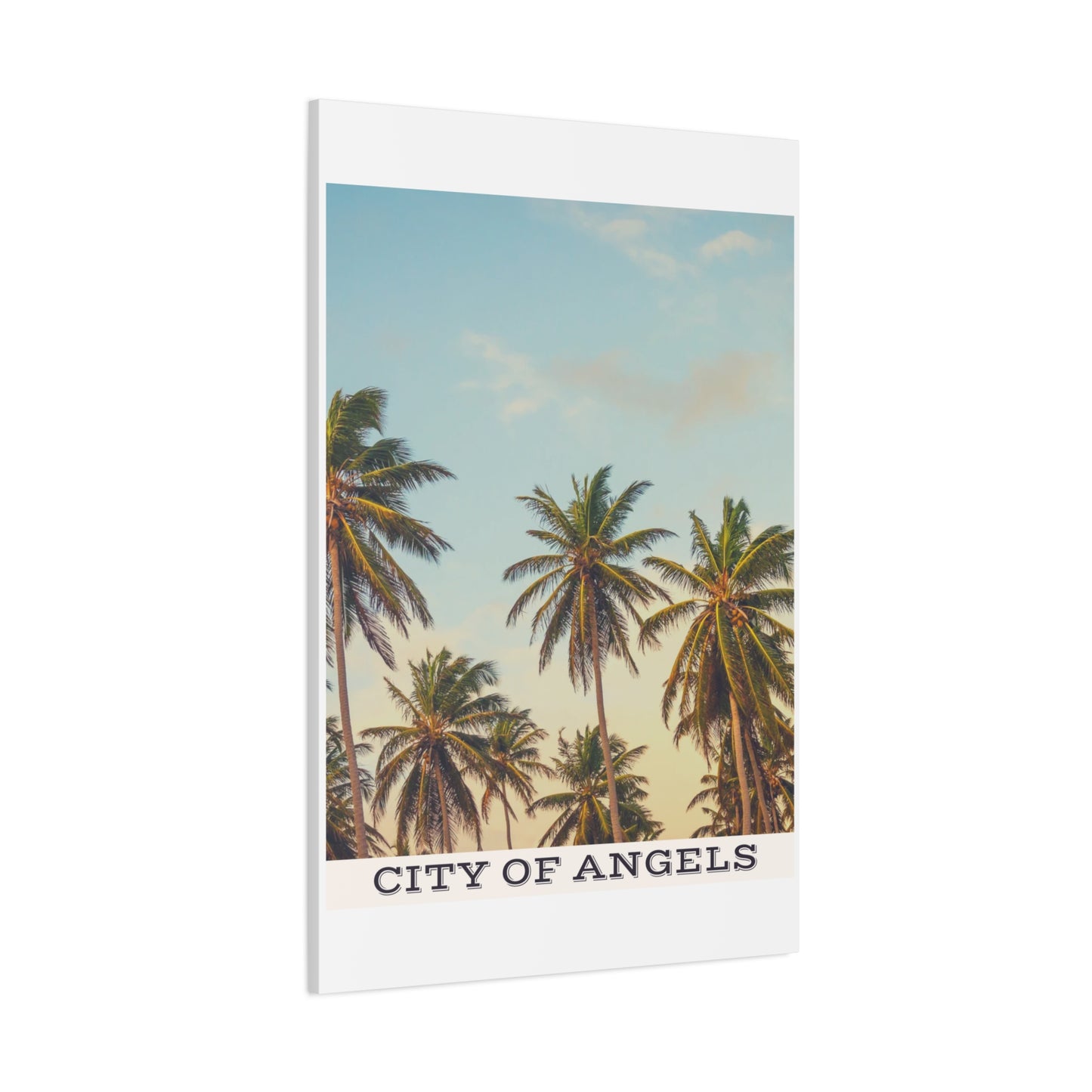 Tropical Palm Tree Canvas Print, City of Angeles Tropical Wall Art, Los Angeles Beach Decor, California Nature Photography, Home Decoration, Gift for Beach Lovers