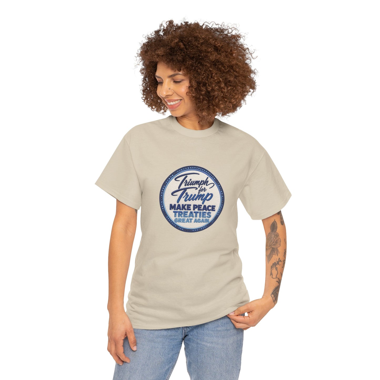 "Make Peace Treaties Great Again" Embroidery Badge Pattern T-Shirt - MADE TO ORDER ✨ CUSTOMIZABLE WITHIN REASON