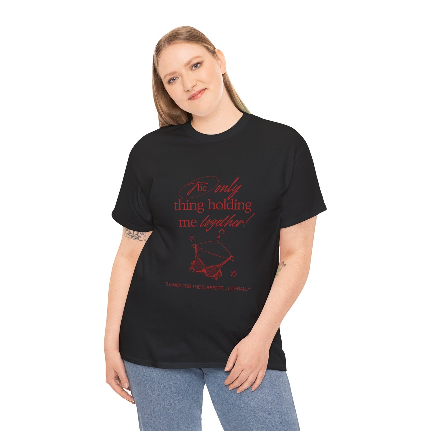 "Holding It Together" Unisex Heavy Cotton Tee: Funny Gift for Friends, Family, Self-Care, Casual Wear, Humor Shirts, Gift for Her