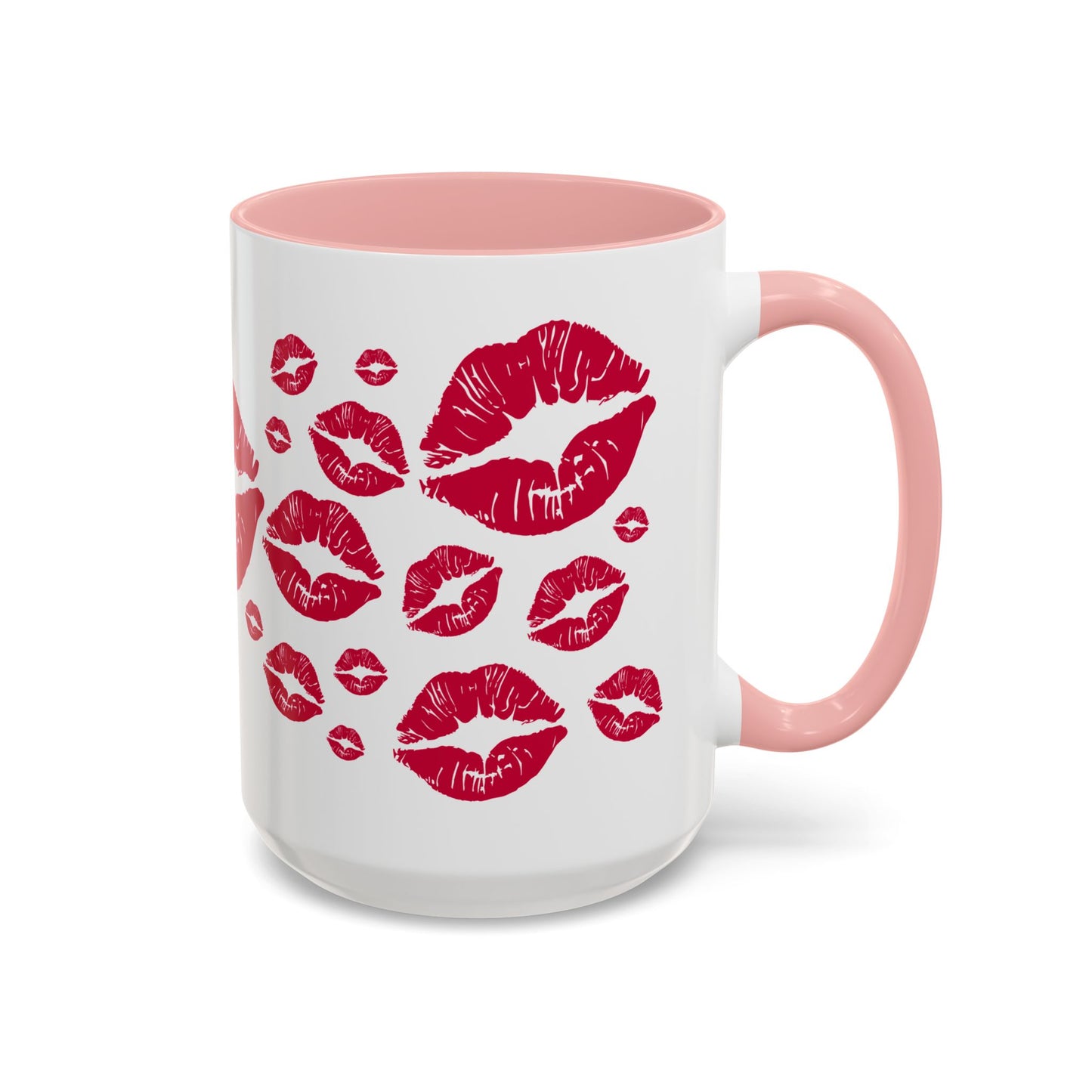 Kiss Mark Accent Coffee Mug - Romantic Gift, Valentine's Day Mug, Cute Coffee Cup, Fun Kitchen Decor, Stylish Drinkware