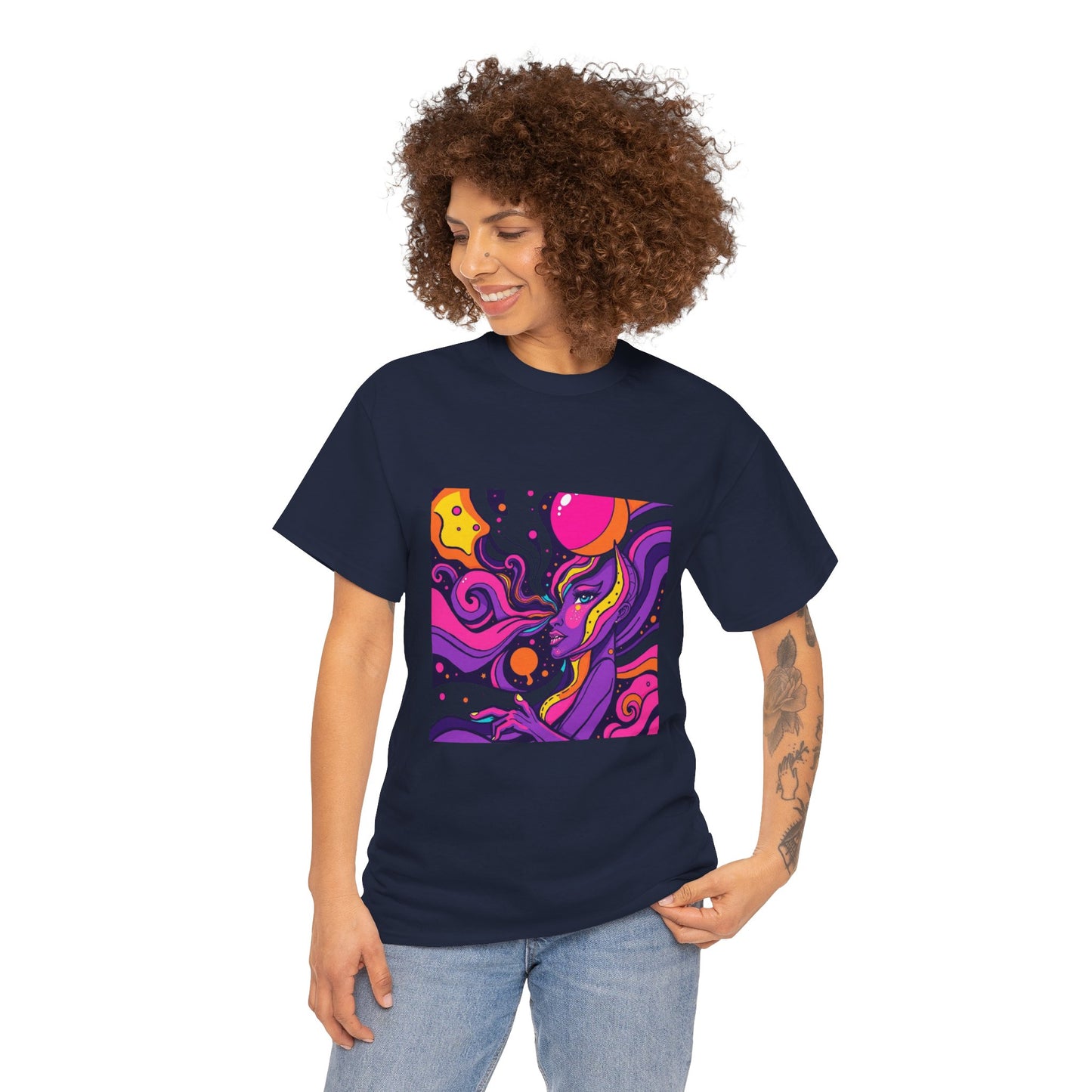 Vibrant Psychedelic Art Tee, Bohemian Graphic T-Shirt, Unisex Cotton Tee, Fashionable Casual Wear, Perfect Gift for Art Lovers