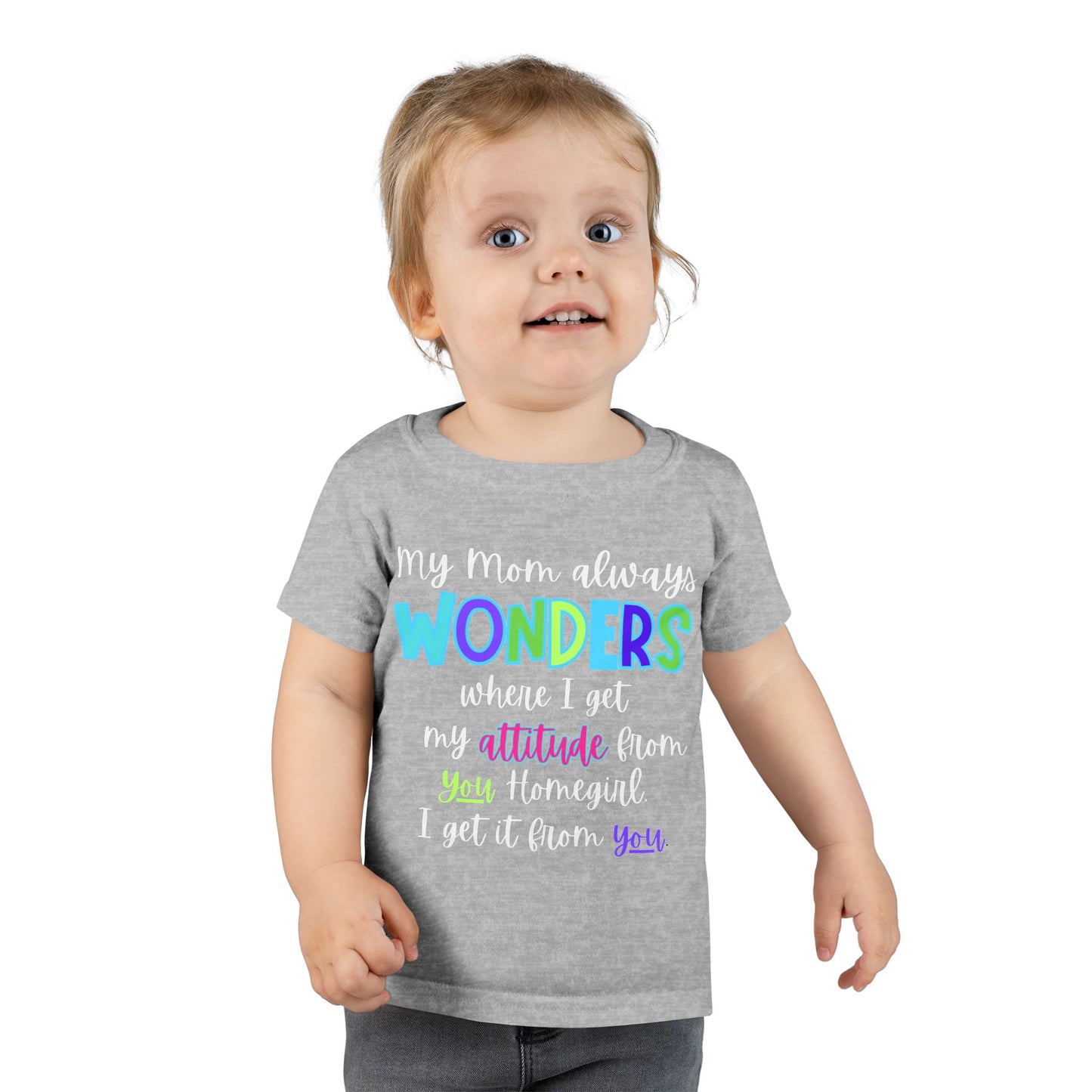 Toddler T-Shirt - My Mom Always Wonders, Cute Kids Tee, Birthday Gift, Baby Shower Gift, Fun Attitude Shirt
