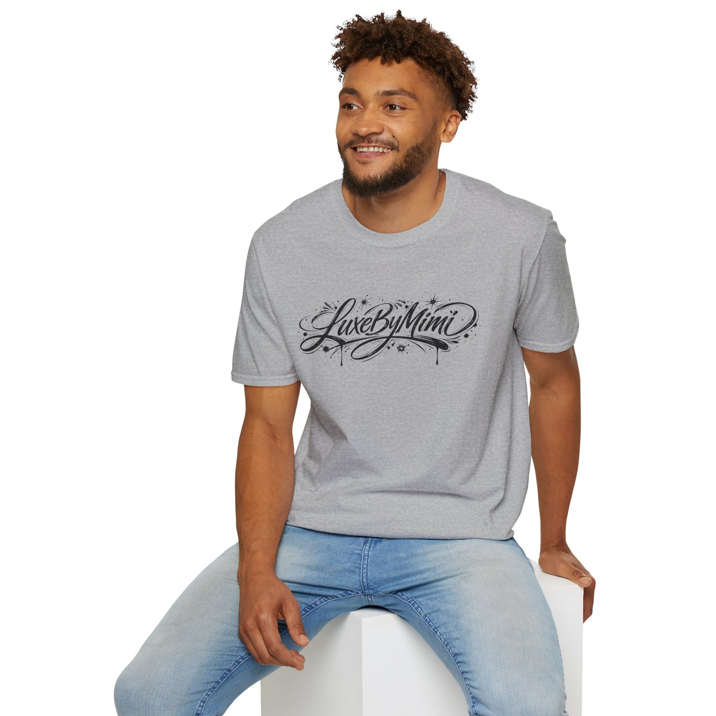 LuxeByMimi Script Tee — Elegant Calligraphy Logo T-Shirt