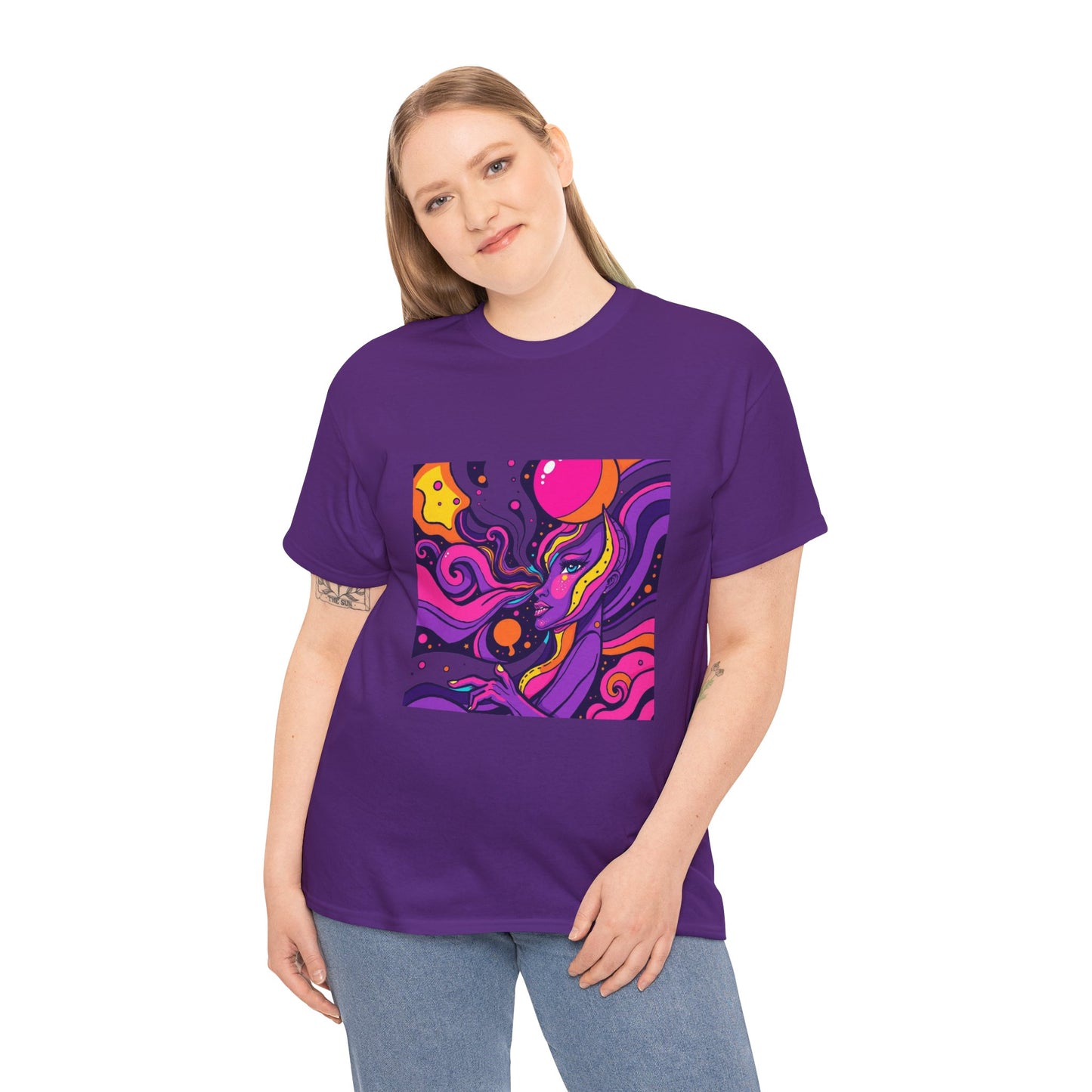 Vibrant Psychedelic Art Tee, Bohemian Graphic T-Shirt, Unisex Cotton Tee, Fashionable Casual Wear, Perfect Gift for Art Lovers