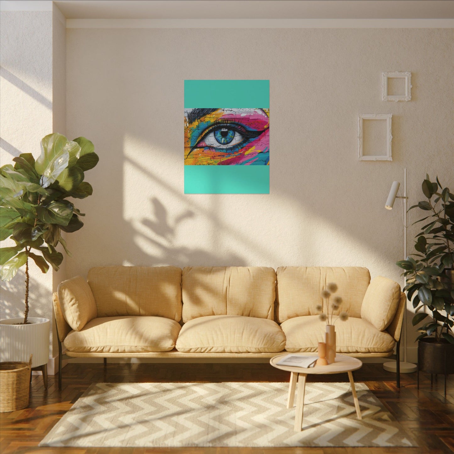 Colorful Eye Street Art Matte Canvas Print