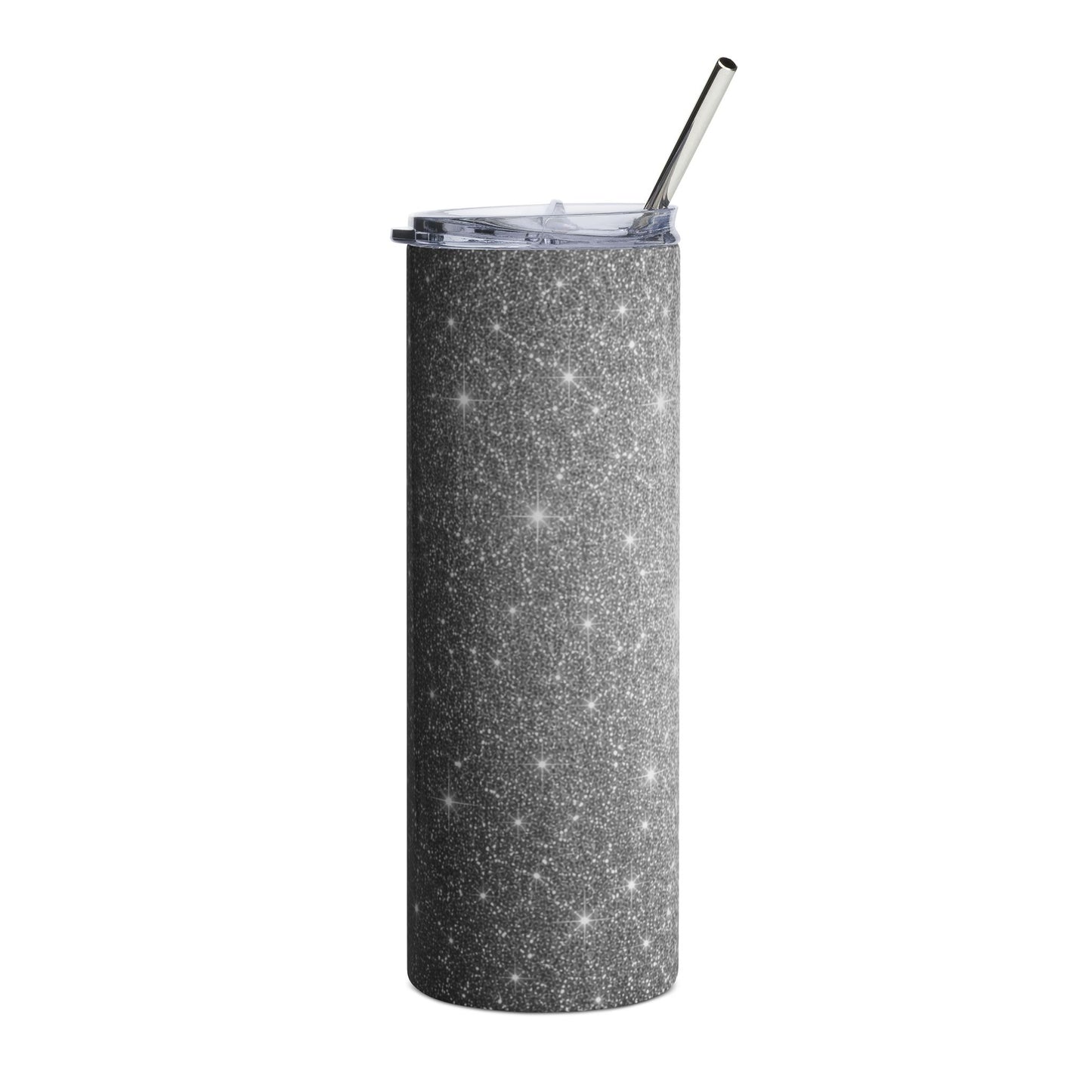 20oz Stainless Steel Tumbler — Black Glitter Sparkle Insulated Travel Cup