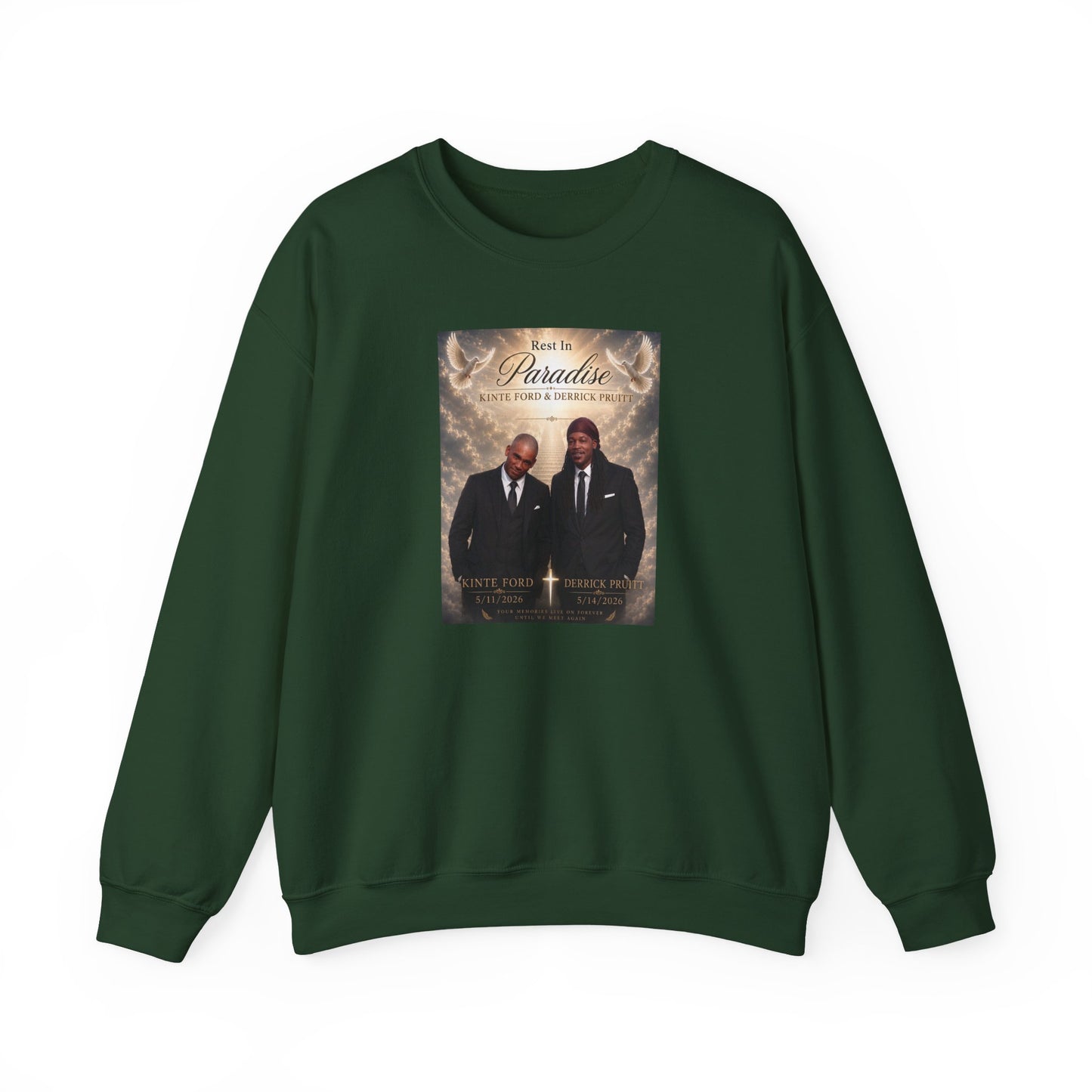 Crewneck Sweatshirt — 'Back to Paradise' Memorial Portrait Design