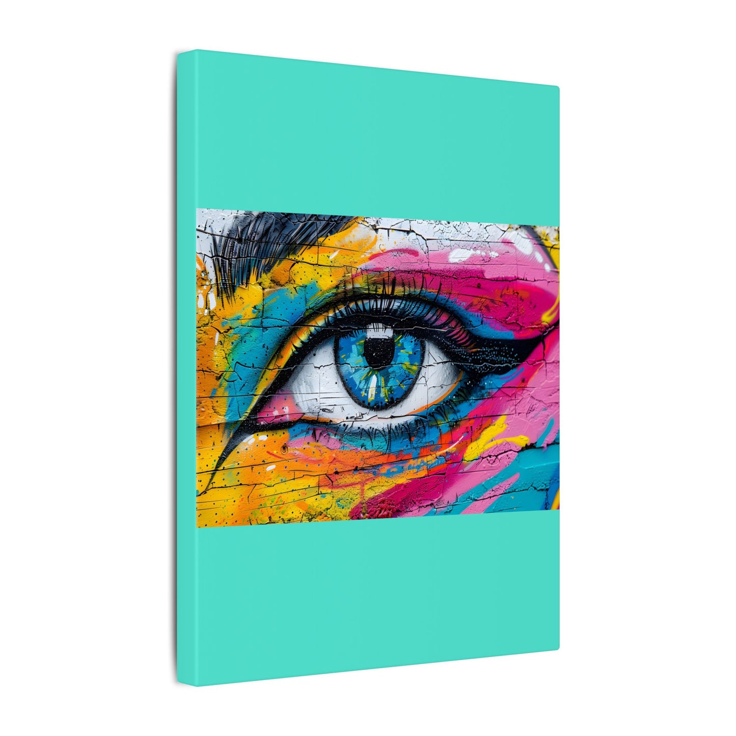 Colorful Eye Street Art Matte Canvas Print