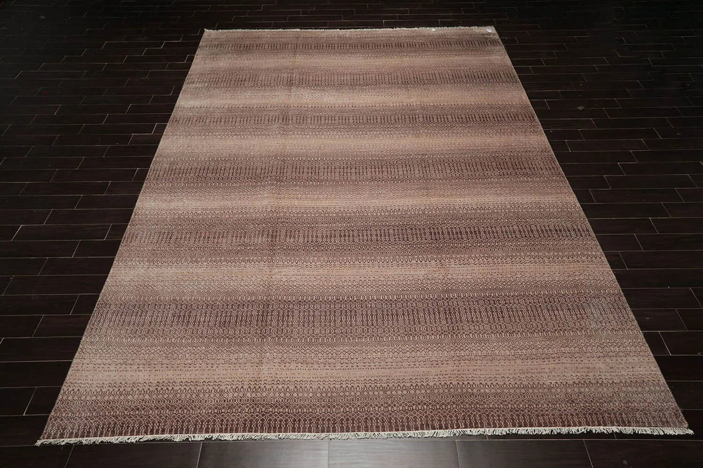 10x14 Brown, Tan Hand Knotted 100% Wool Modern & Contemporary Oriental Area Rug-3