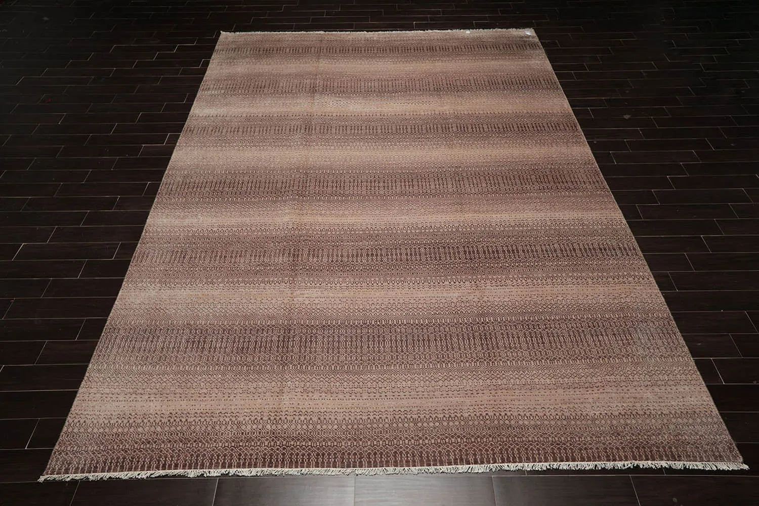 10x14 Brown, Tan Hand Knotted 100% Wool Modern & Contemporary Oriental Area Rug-3