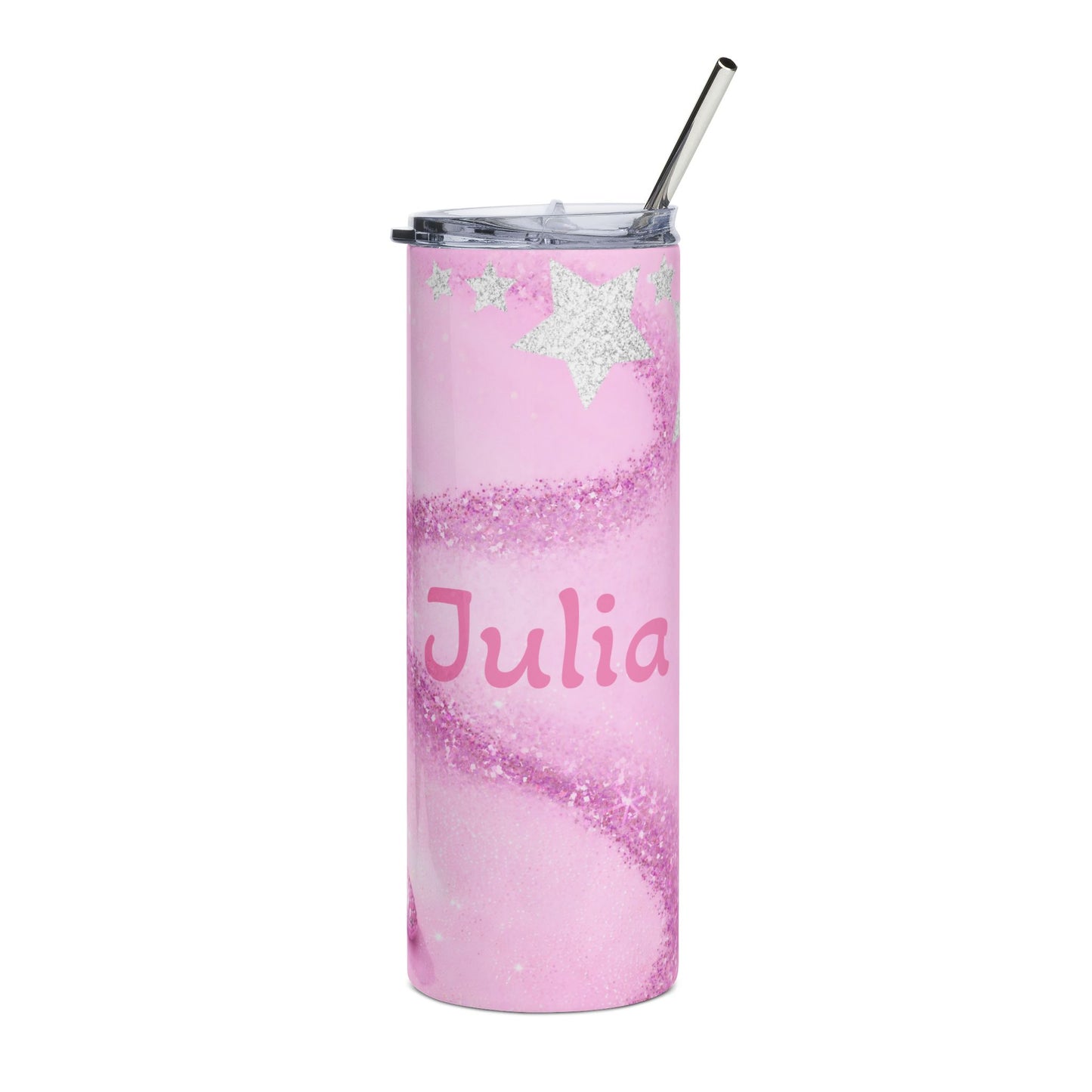 Pink Mermaid Tail Name Tumbler | Personalized 20oz Stainless Steel