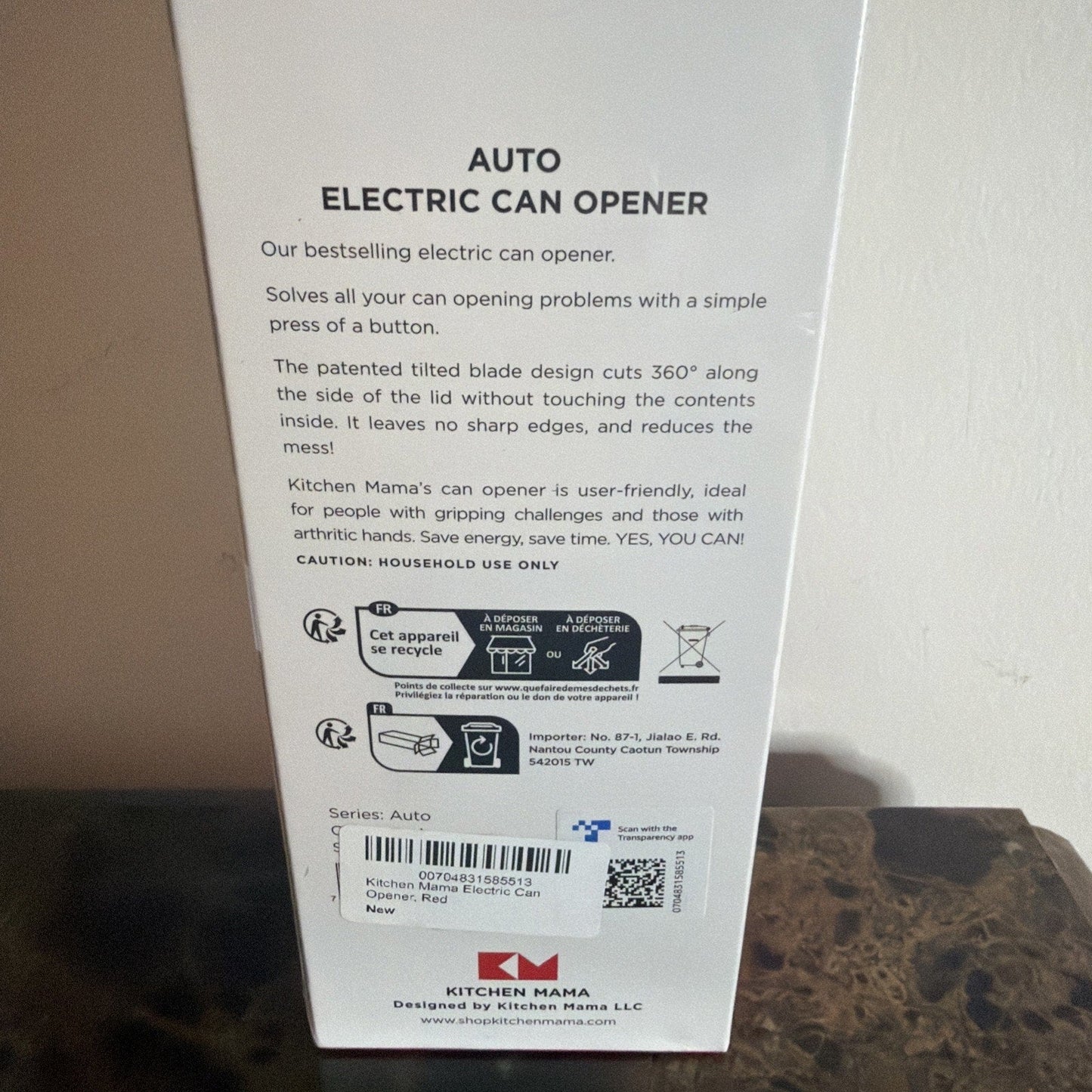 Brand New Kitchen Mama Yes You Can One-Touch Electric Can Opener WHITE
