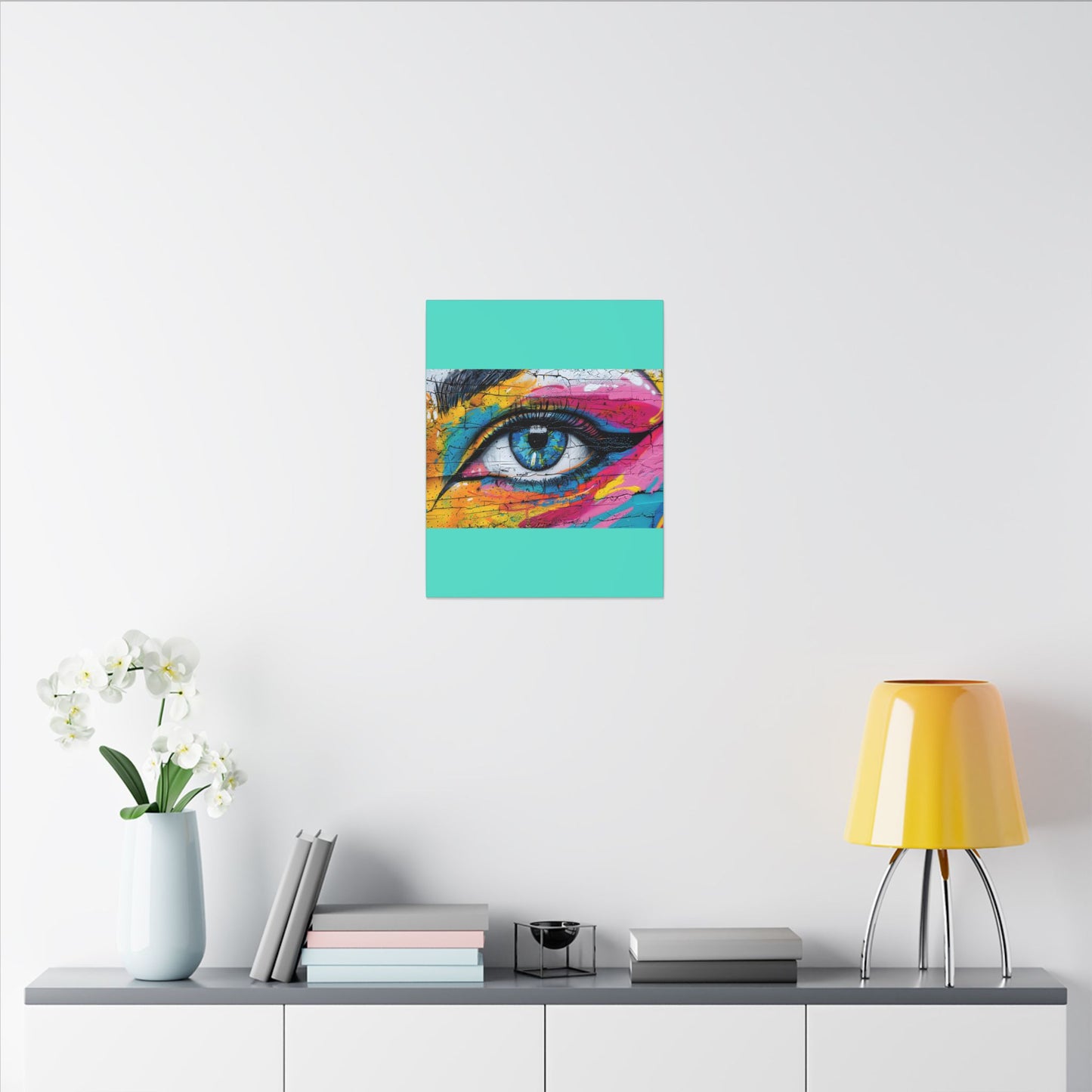 Colorful Eye Street Art Matte Canvas Print