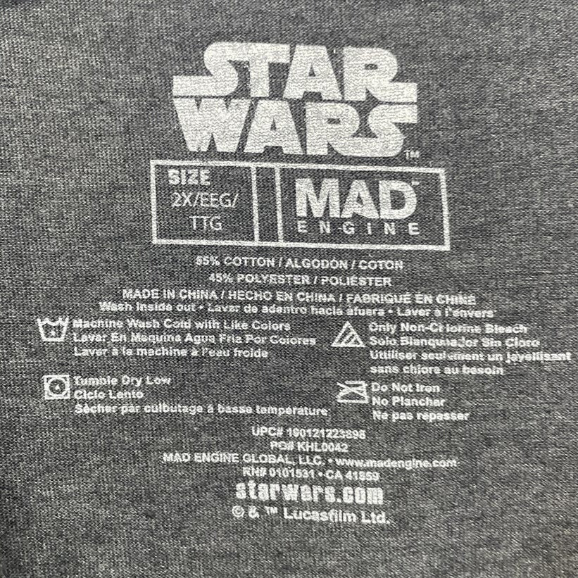New Star Wars XXL Beatles Inspired Darth Vader Cotton Blend Short Sleeve Tee