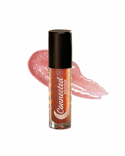 Promise pink duochrome lip gloss with duochrome glitter apple scented-0
