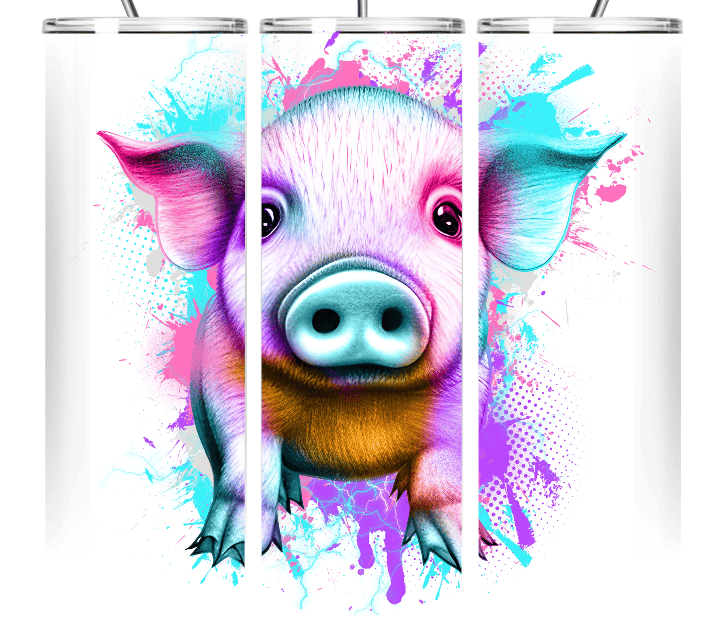 Neon Splash Art Animal Collection 20 oz Tumbler