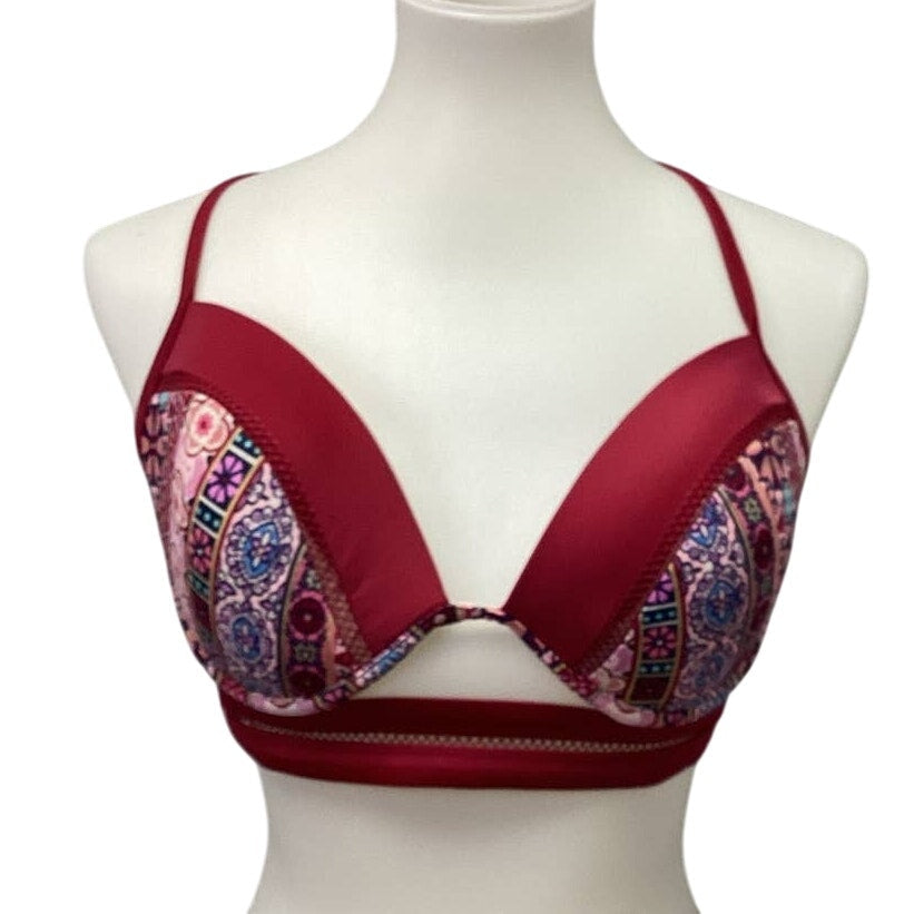 Shade & Shore 36D Underwire Criss Cross Strap Nylon Blend Bikini Swim Top ONLY
