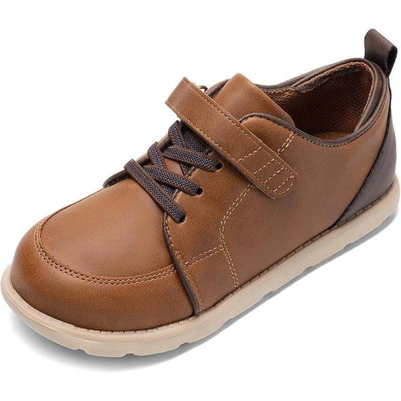 Dream Pairs Little Boys 13 Brown Sneaker Hook Loop Closure Round Toe Dress Shoes