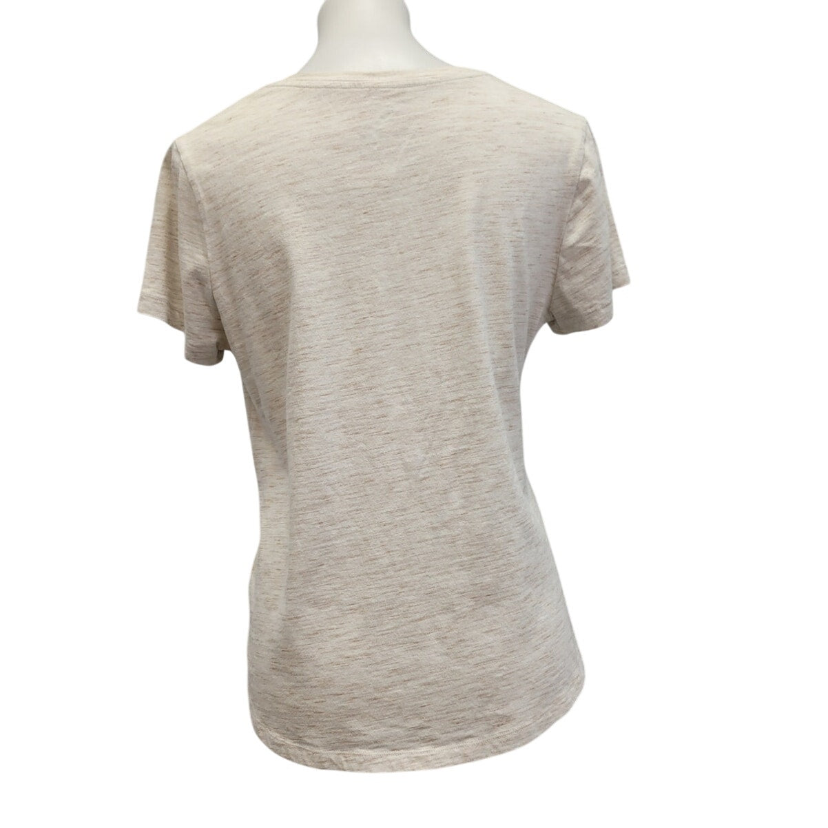 Hand Printed Upcycled Womens Large Light Blue FAITH Short Sleeve Tee Shirt