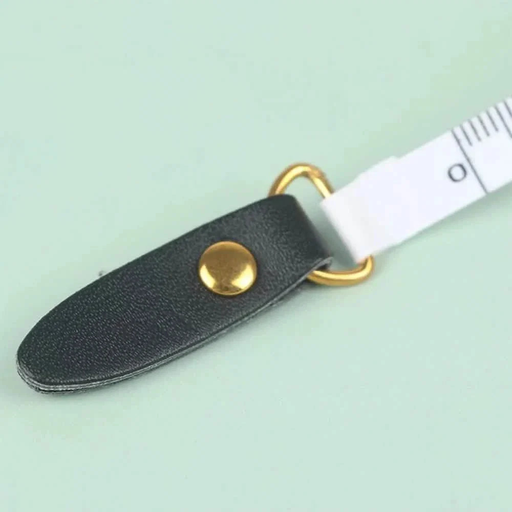 1.5m Centimeter Inch Roll Tape Portable Retractable Vintage PU Leather Mini Tape