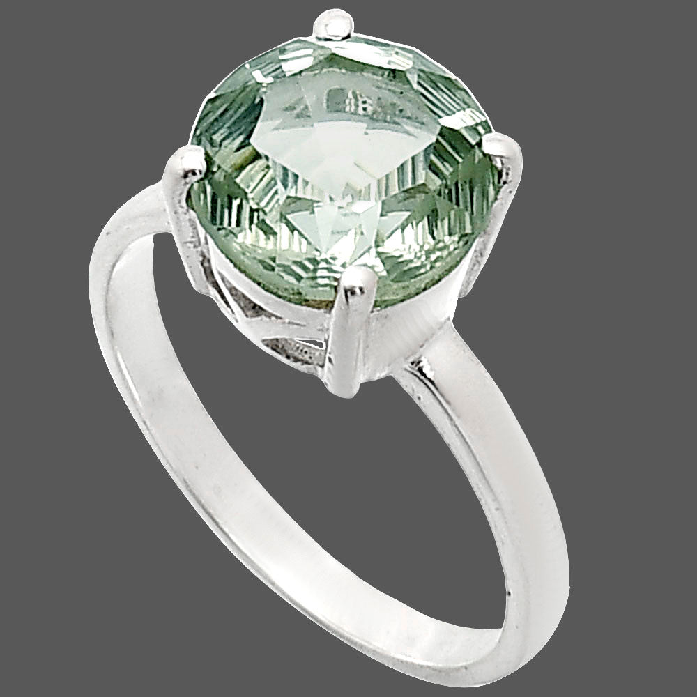 Fancy Cut Premium Prasiolite (Green Amethyst) Ring size-7.5 R-1019 16-ER10172-2