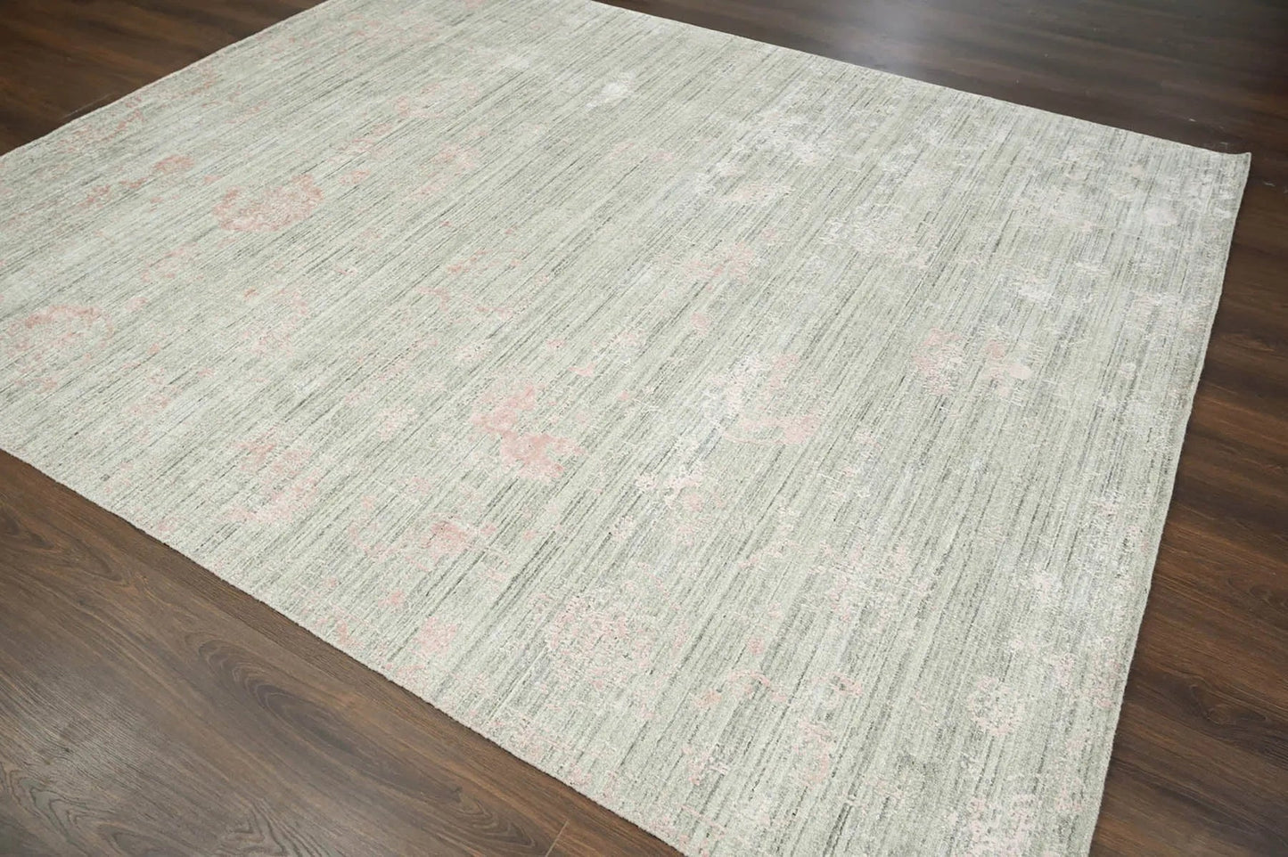 8x10 Beige, Gray Hand Knotted 100% Wool Modern & Contemporary Oriental Area Rug-4