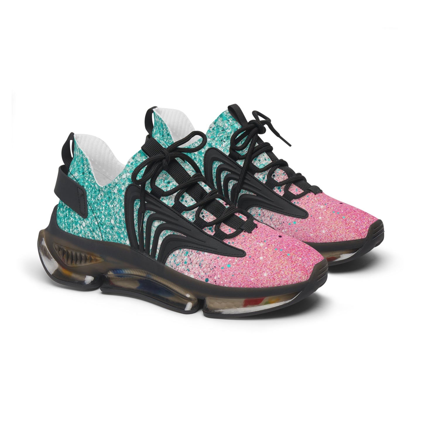 Women's Pink Speckled Mesh Sneakers — Lightweight Casual Running Shoes