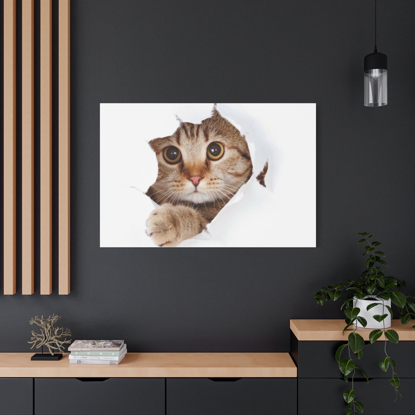 Whimsical Cat Canvas Art, Playful Decor for Cat Lovers, Home Wall Art, Pet-Themed Gift, Cute Cat Wall Art, Cat Lover's Decoration