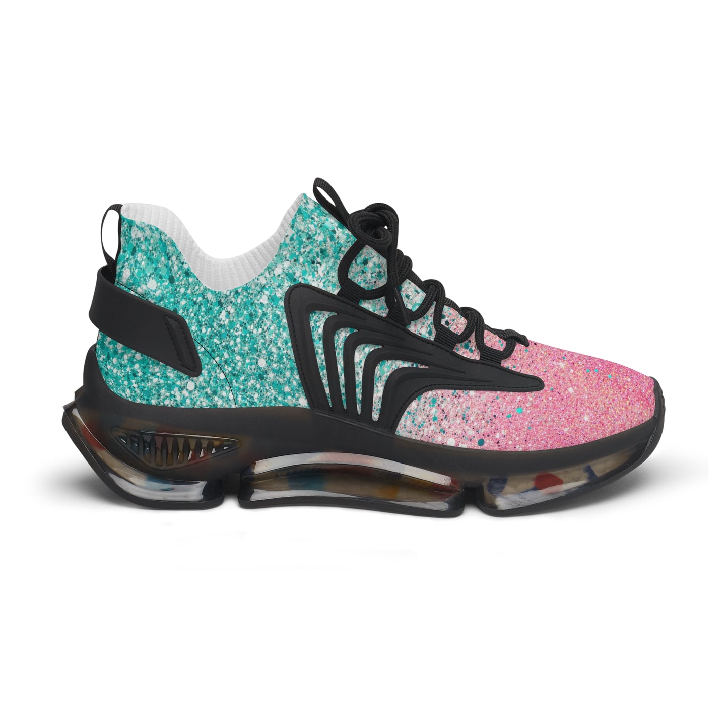 Women's Pink Speckled Mesh Sneakers — Lightweight Casual Running Shoes
