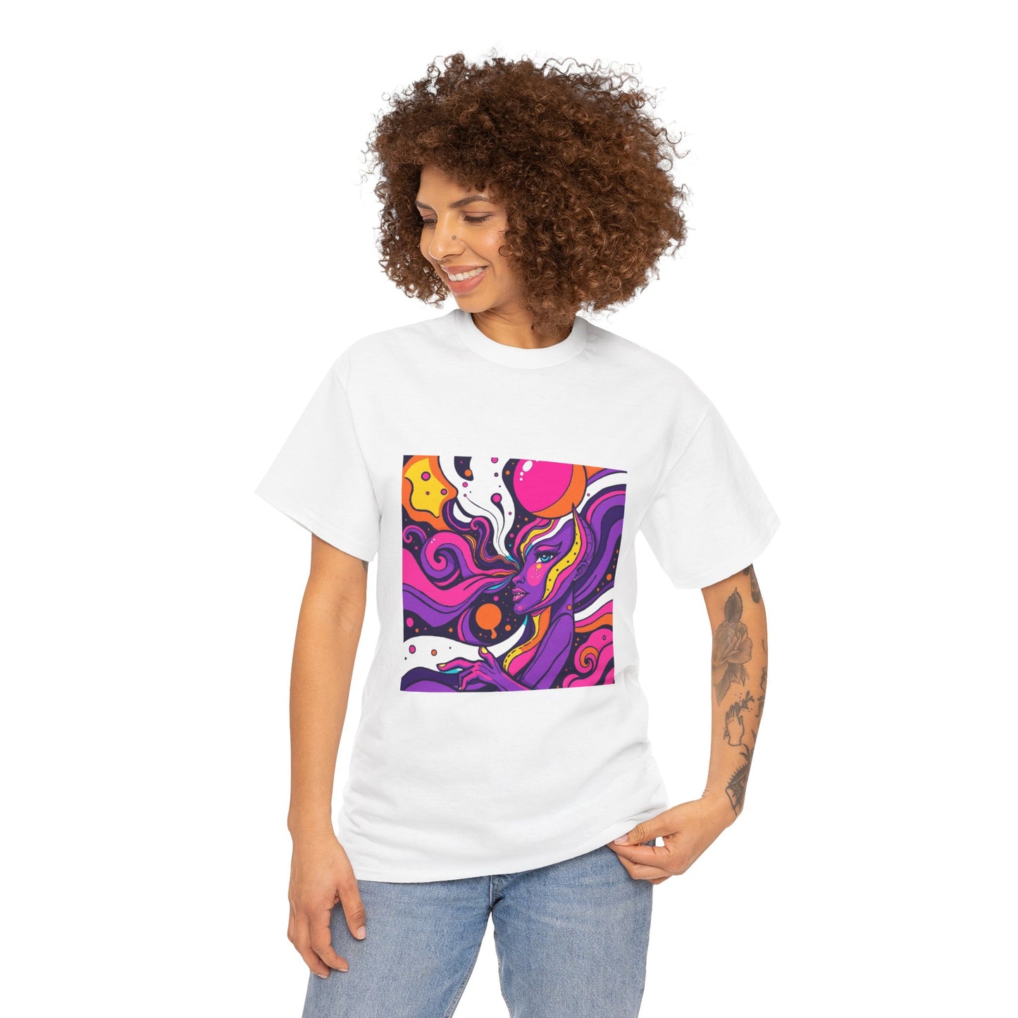 Vibrant Psychedelic Art Tee, Bohemian Graphic T-Shirt, Unisex Cotton Tee, Fashionable Casual Wear, Perfect Gift for Art Lovers
