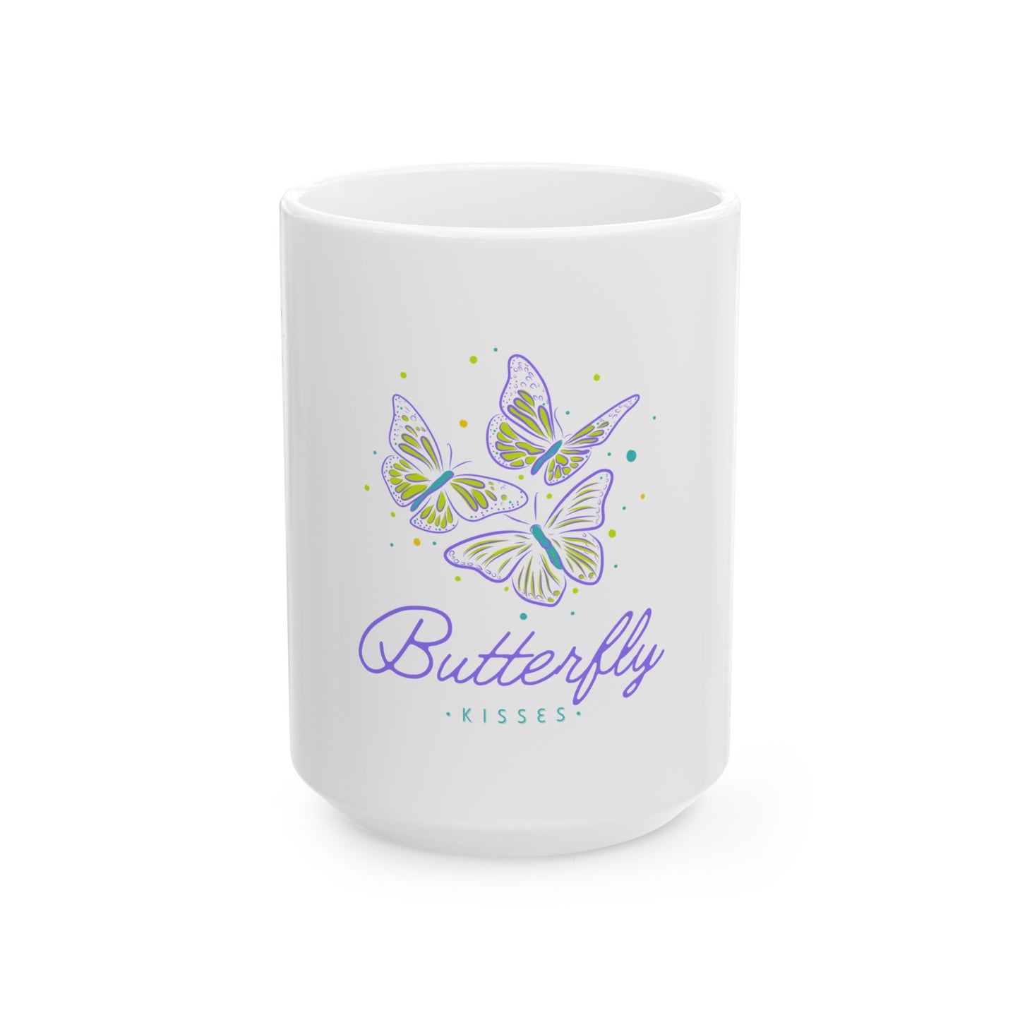 Butterfly Kisses Ceramic Mug | Butterfly Lover Gift, Cute Tea Cup, Nature Decor, Butterfly Enthusiast, Mother's Day Gift, Eco-Friendly