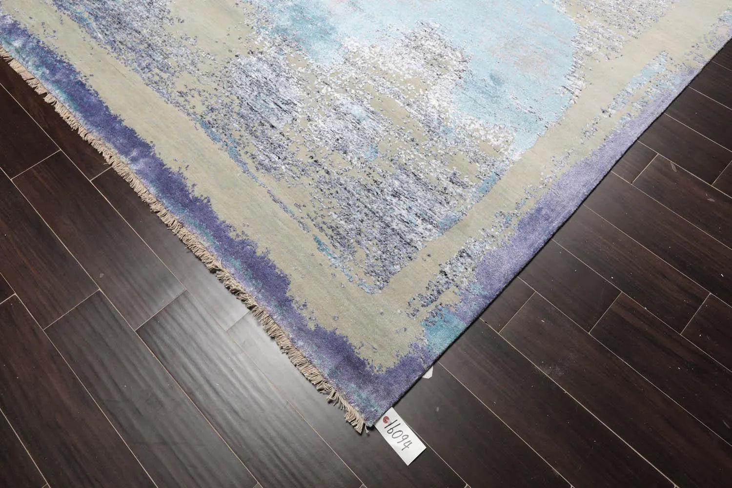 9' x12' Hand Knotted Sherpa Wool & Silk Modern Oriental Area Rug Blue-1