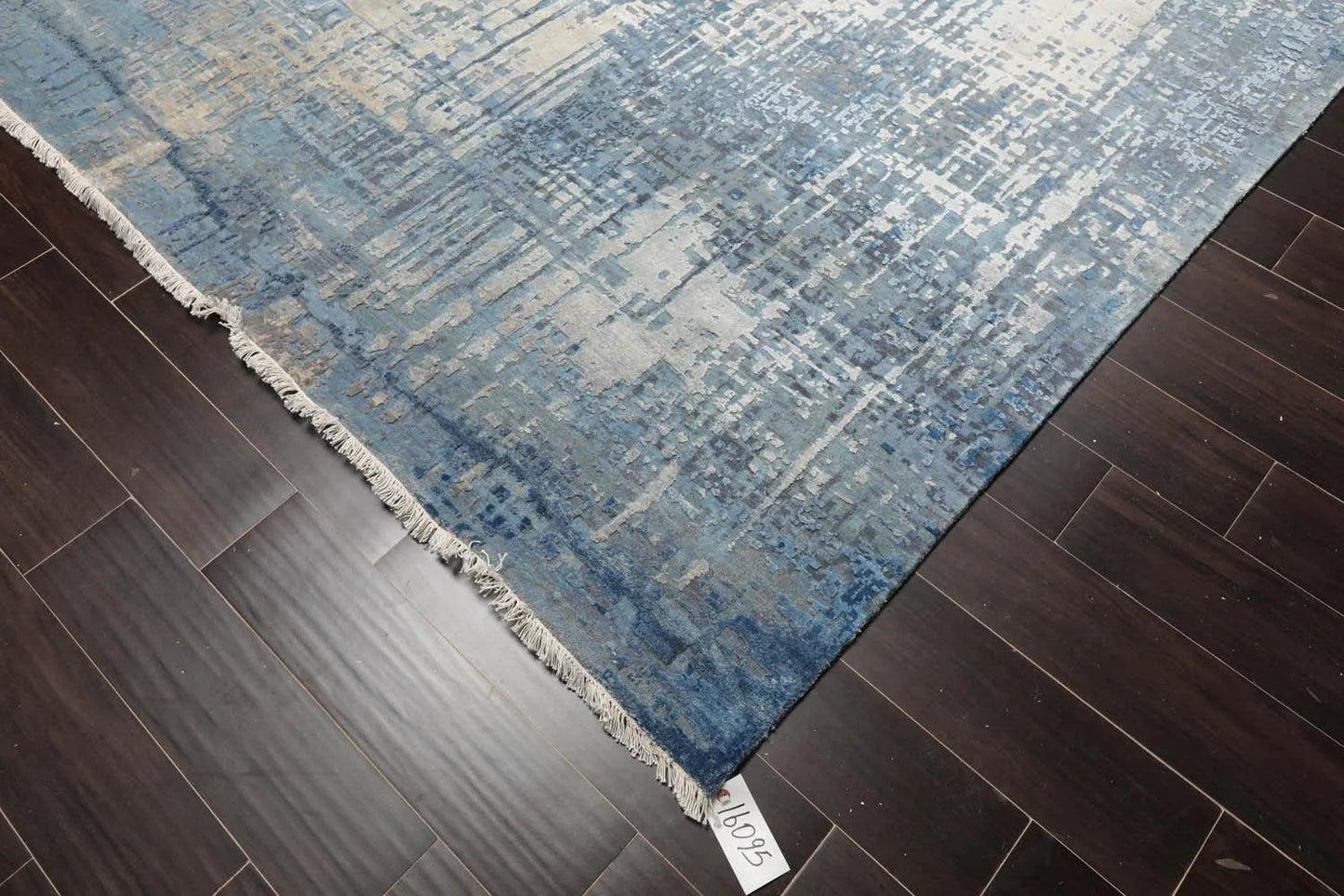 9' x12' Hand Knotted Sherpa Wool & Silk Modern Oriental Area Rug Gray-1