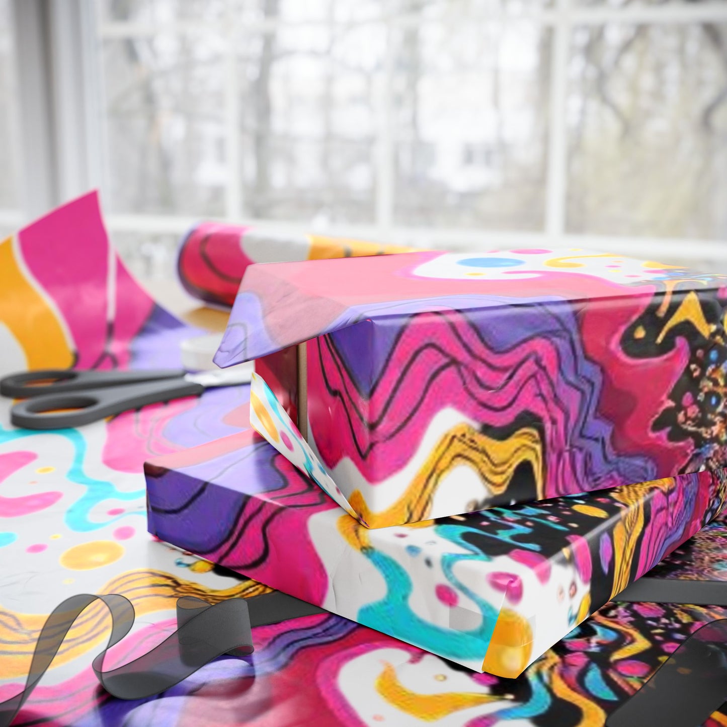 Vibrant Wrapping Paper Rolls - Colorful Gift Wrap for All Occasions, Birthday, Holidays, DIY Projects, Crafting