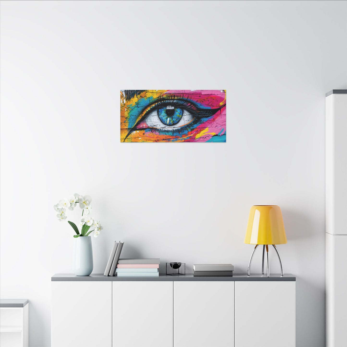 Colorful Eye Street Art Matte Canvas Print