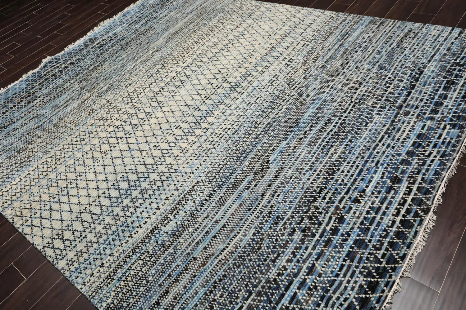 8' x 10' Hand Knotted 100% Wool Muted Modern Area Rug Beige-0