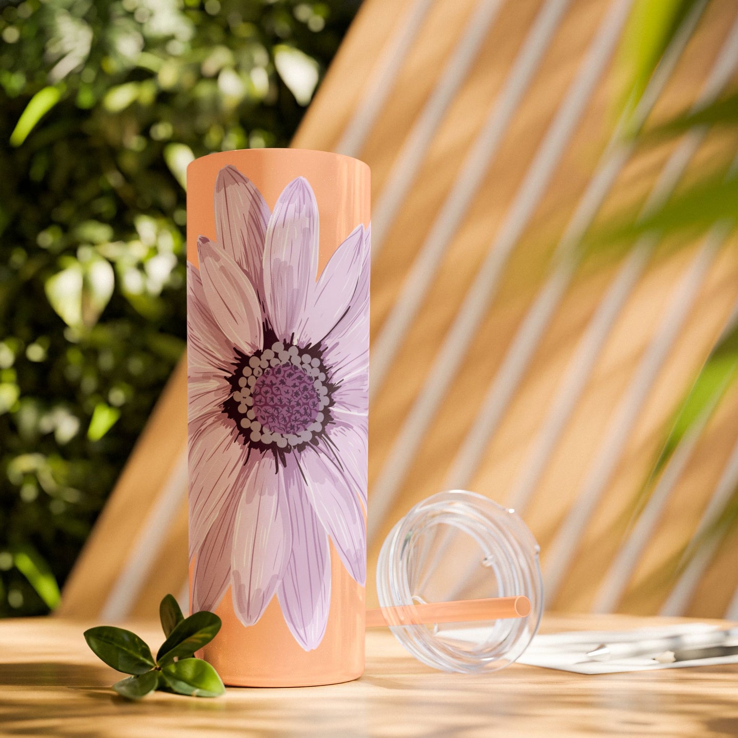 Floral Skinny Tumbler, 20oz - Stylish Drinkware for Home, Office, Gifts, Party Favors, Spring Decor