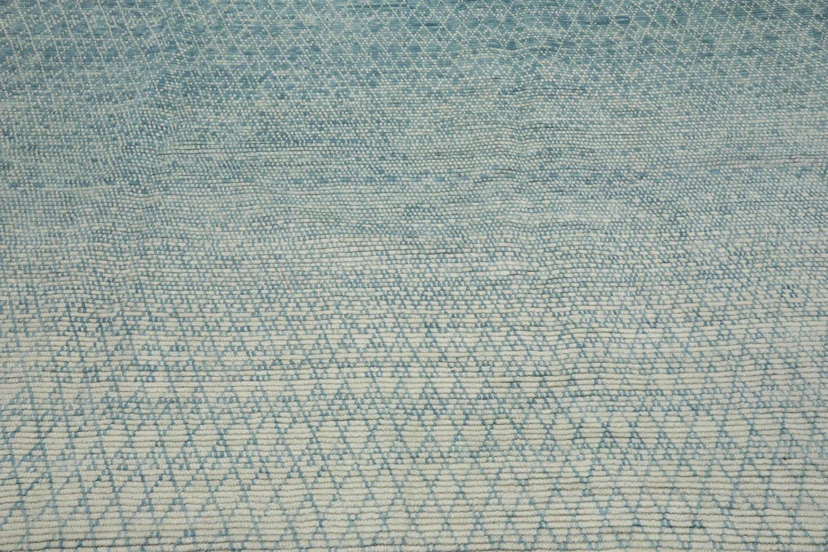 9' x 12' Hand Knotted 100% Wool Contemporary Modern Muted Area Rug Aqua-2