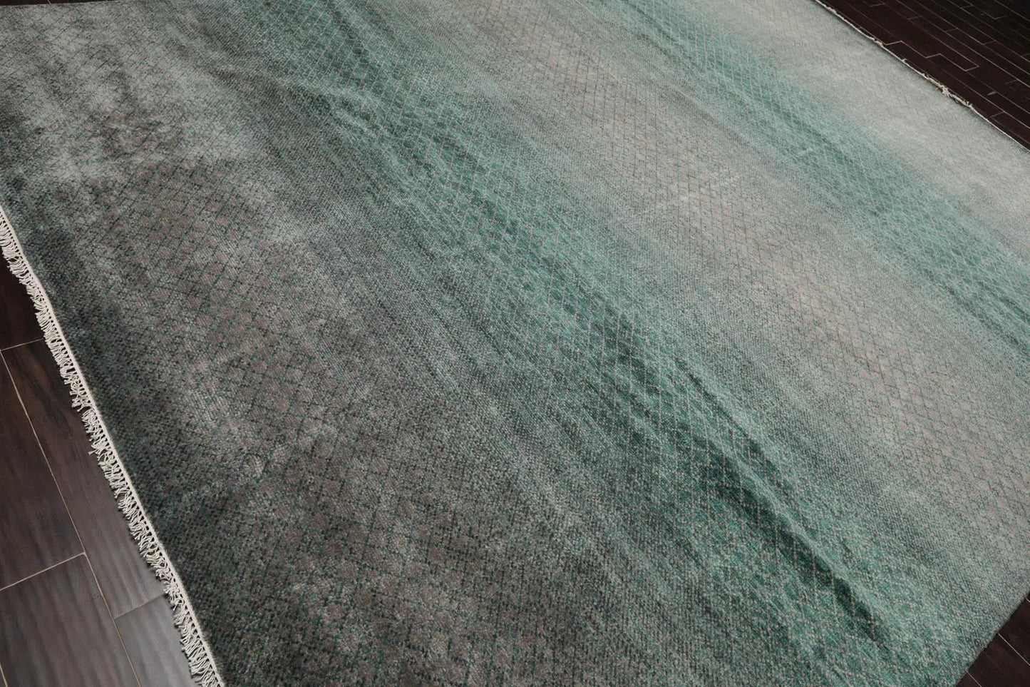 9' x 12' Hand Knotted 100% Wool Muted Contemporary Modern Area Rug Gray-1