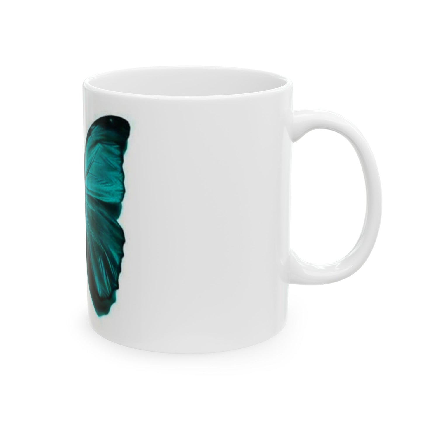 Beautiful Turquoise Butterfly Ceramic Mug - 11oz & 15oz, Nature Lover Gift, Decorative Drinkware, Boho Kitchen Decor, Birthday Present