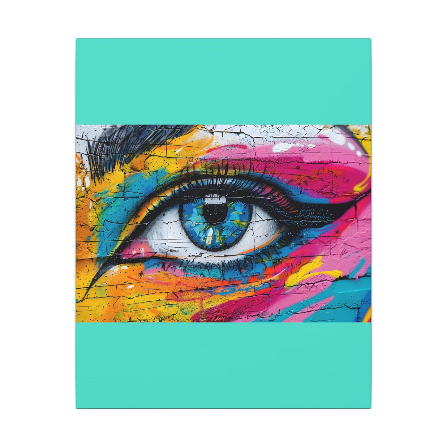 Colorful Eye Street Art Matte Canvas Print