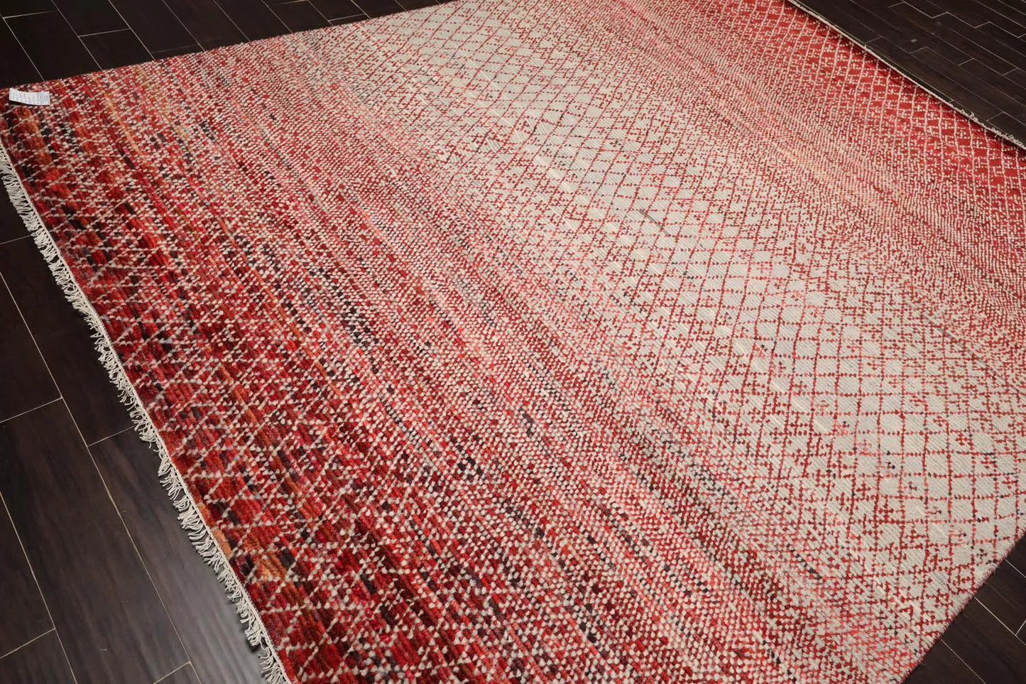 8' x 10' Hand Knotted 100% Wool Contemporary Modern Grass Area Rug Red-2