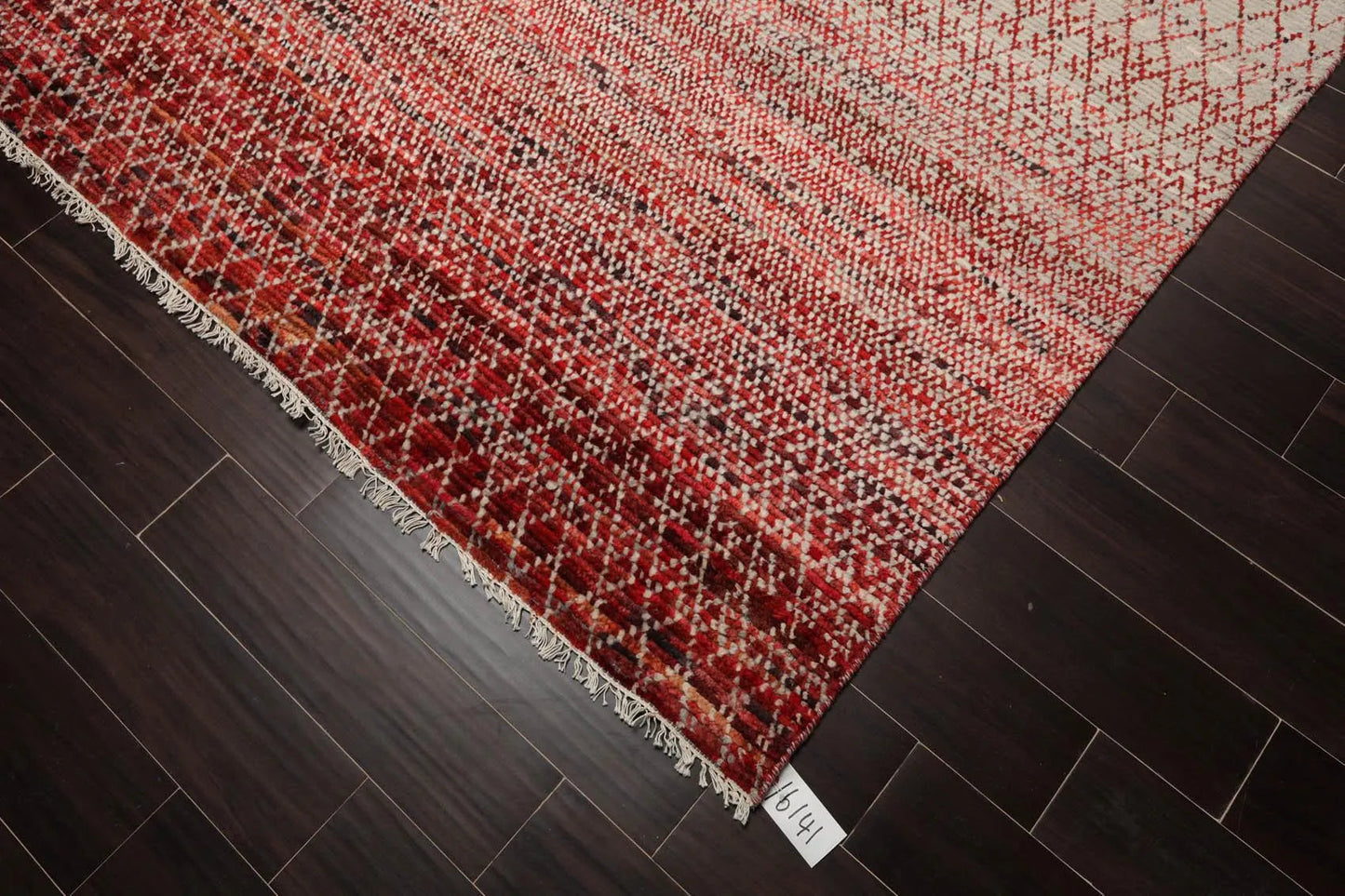 8' x 10' Hand Knotted 100% Wool Contemporary Modern Grass Area Rug Red-3