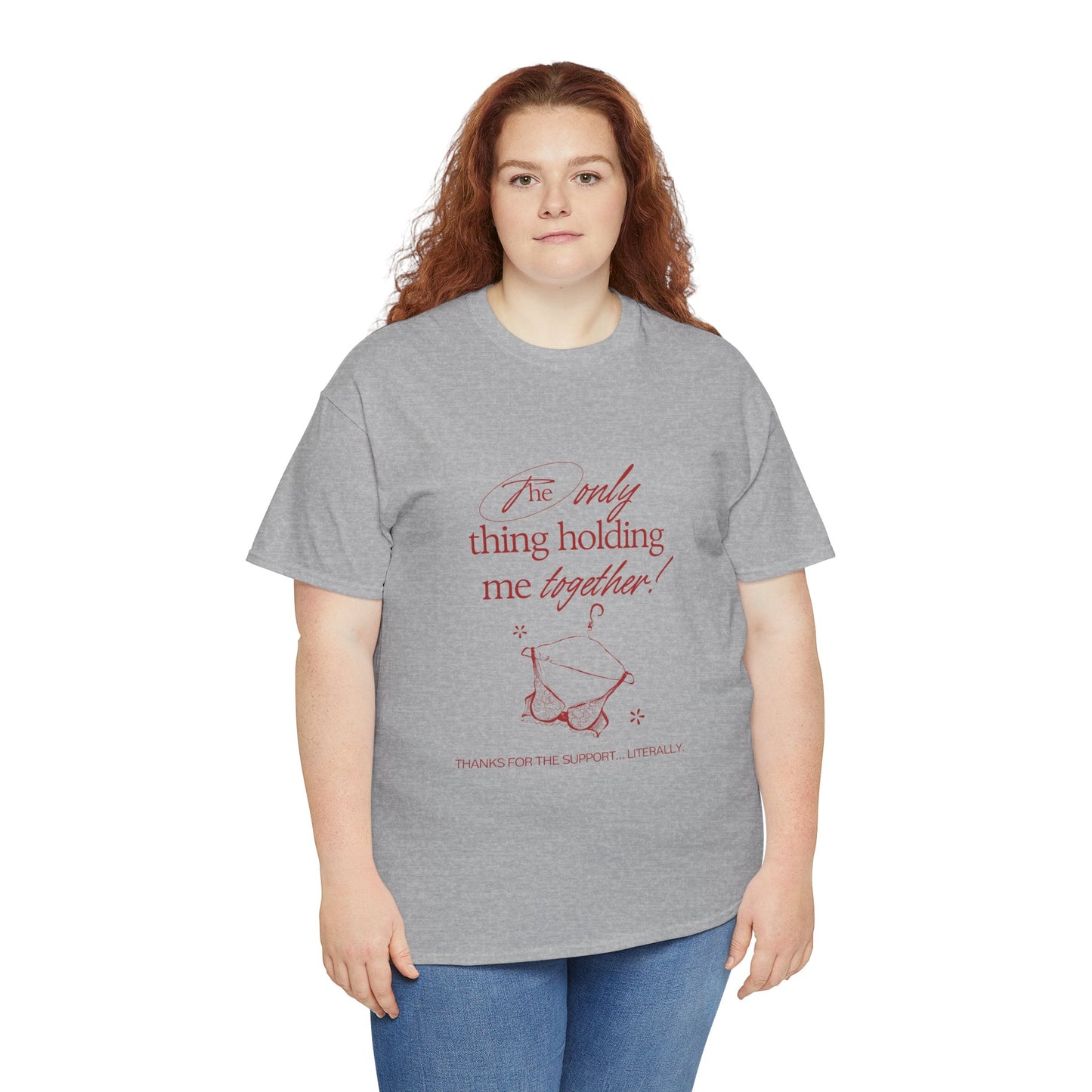 "Holding It Together" Unisex Heavy Cotton Tee: Funny Gift for Friends, Family, Self-Care, Casual Wear, Humor Shirts, Gift for Her