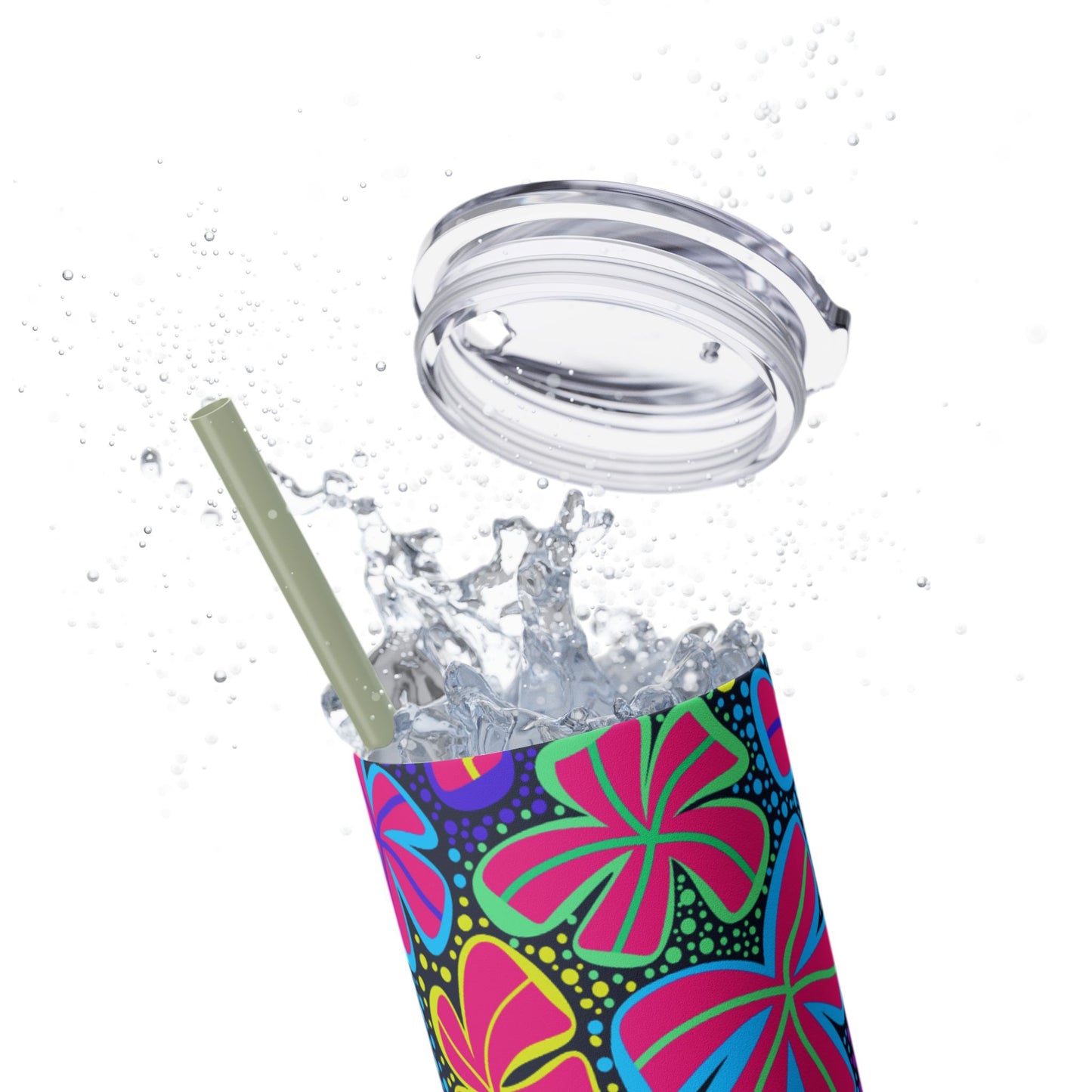 Vibrant Floral Skinny Tumbler, 20oz | Reusable Drink Cup for Home, Office, Road Trips | Fun Gift for Spring, Summer, Birthdays, Garden [...]