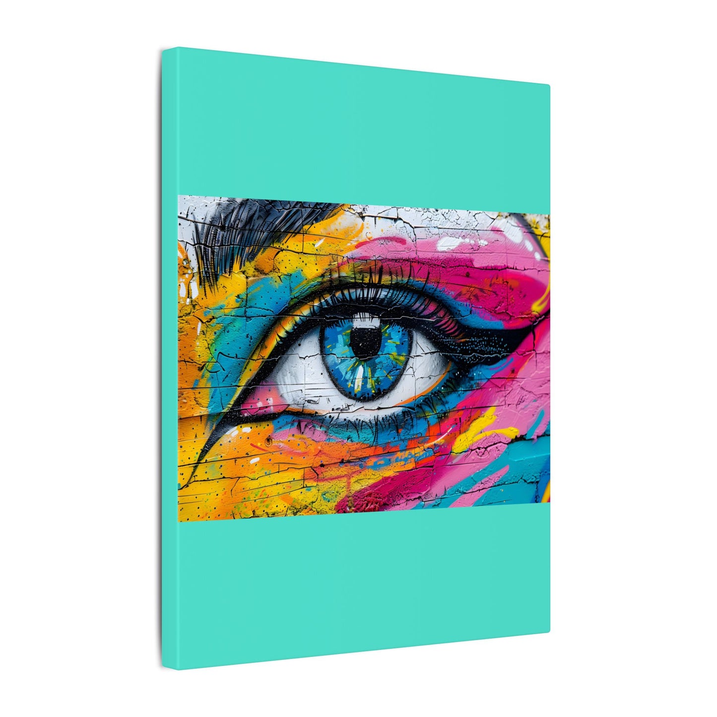 Colorful Eye Street Art Matte Canvas Print