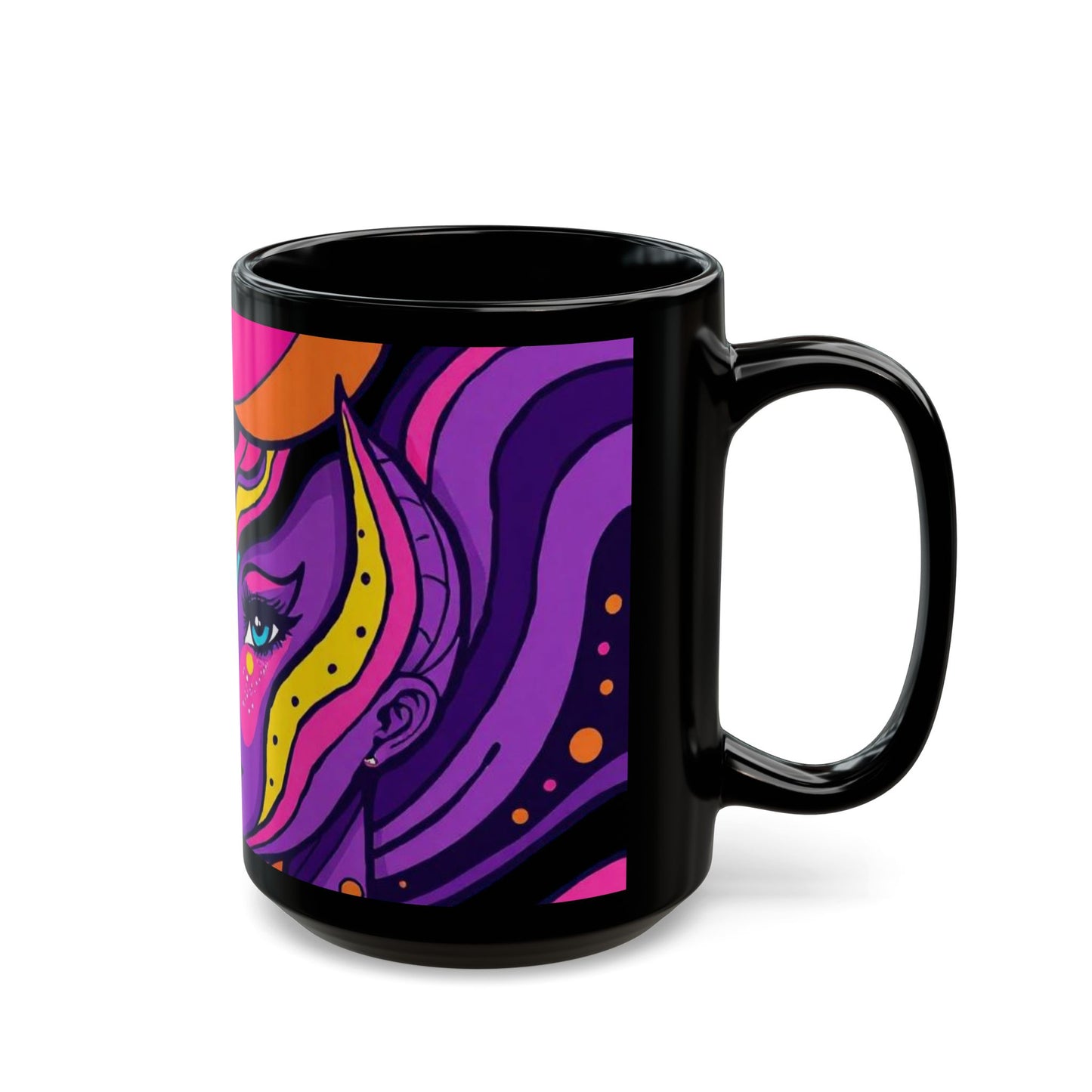 Cosmic Woman of the Night Bold Artistic Black Mug with Colorful Woman Illustration, Gift for Coffee Lovers, Perfect for Birthdays or Celebrations, Unique [...]